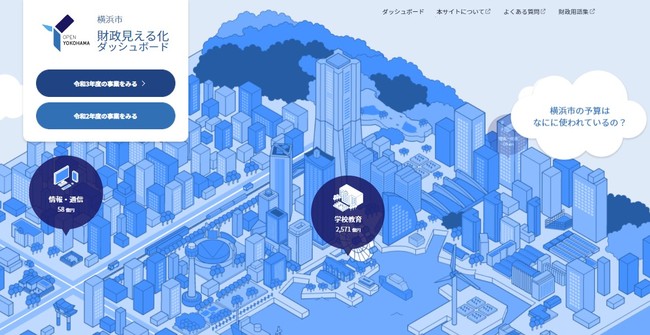 WEBサイト「横浜市財政見える化ダッシュボード」が本格オープン！！～全国初となる、ダッシュボード+公民連携提案機能を実装～　[ニュース]