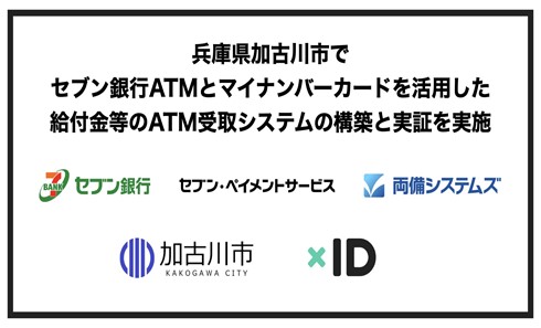 加古川市、セブン銀行ATMとマイナンバーカードを活用した給付金等のATM受取システムの構築と実証を実施[ニュース]