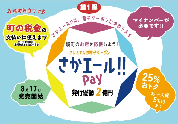 茨城県境町、税金の支払いにも利用可能なプレミアム25%の電子クーポン「さかエール!! Pay」を実施[ニュース]