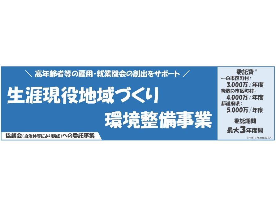 2月5日(木)説明会開催－生涯現役地域づくり環境整備事業、令和8年度募集を開始